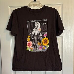 MAD Engine Dolly Parton women’s black short sleeve graphic t-shirt size XL